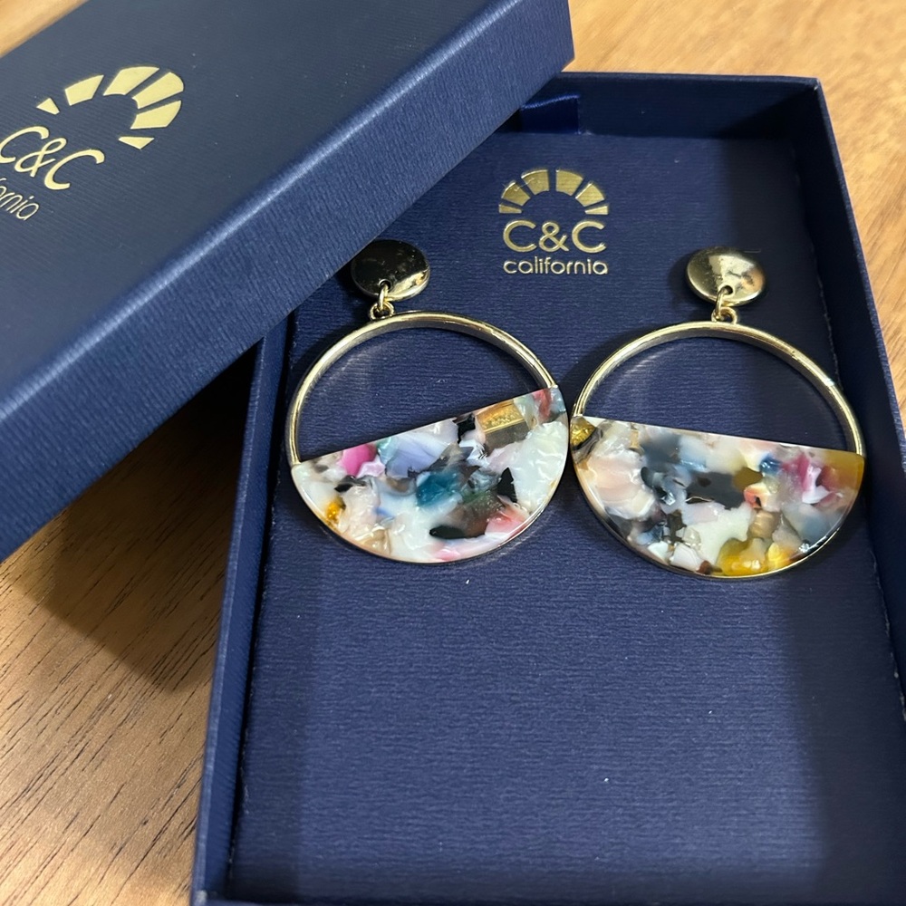 C&C California Colorful Resin Hoop Earrings